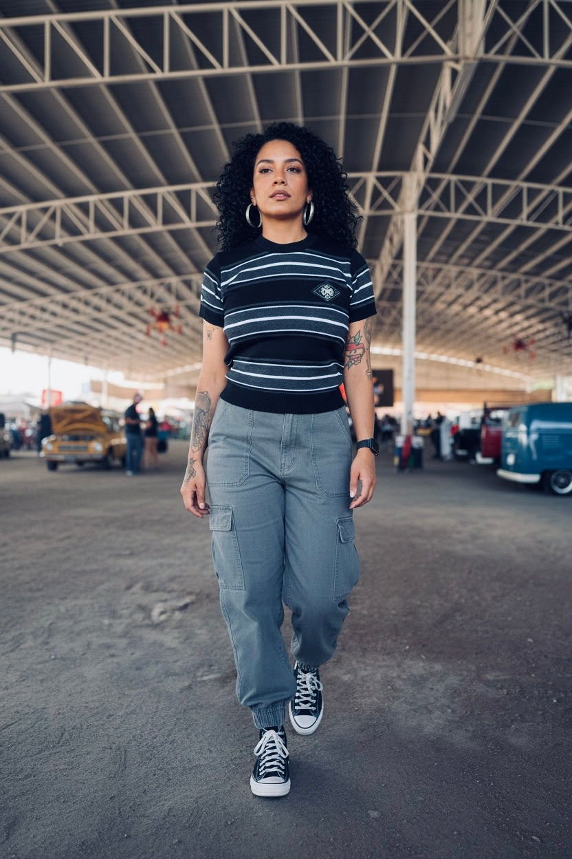 Playera tejido “Maria” gris jaspe
