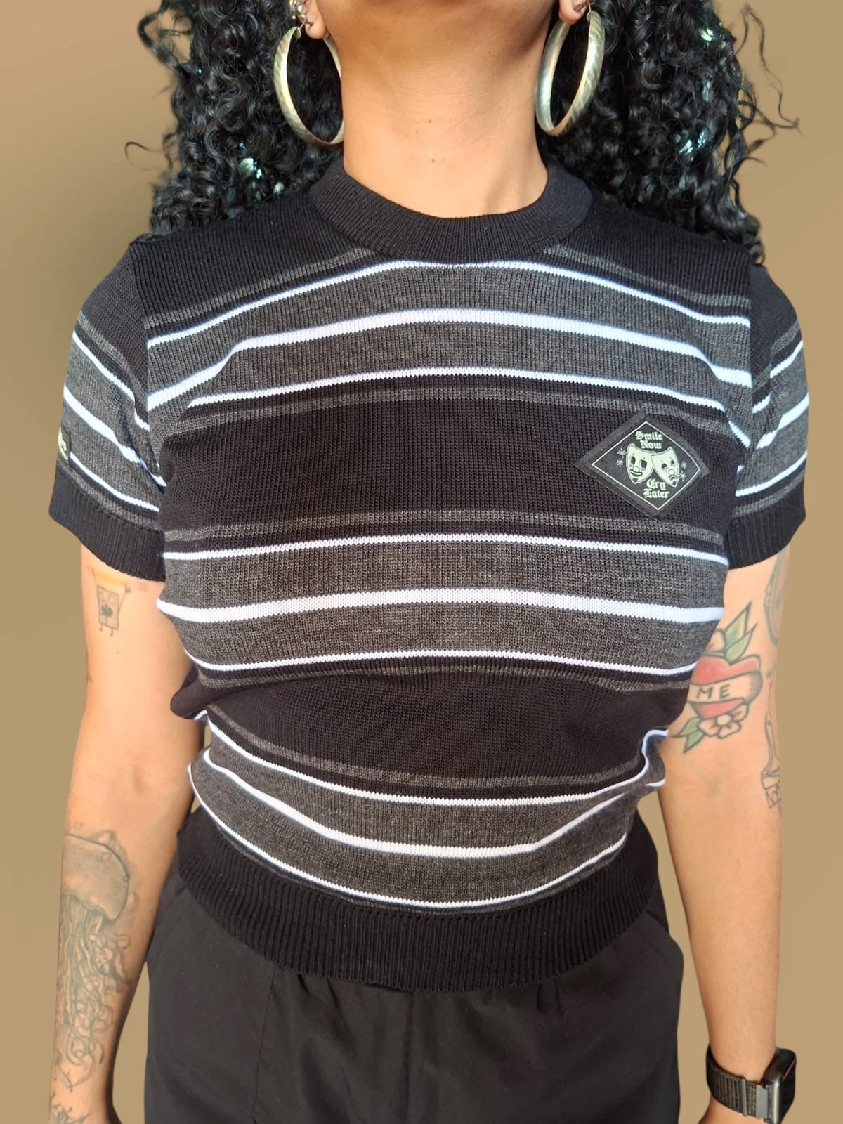 Playera tejido “Maria” gris jaspe
